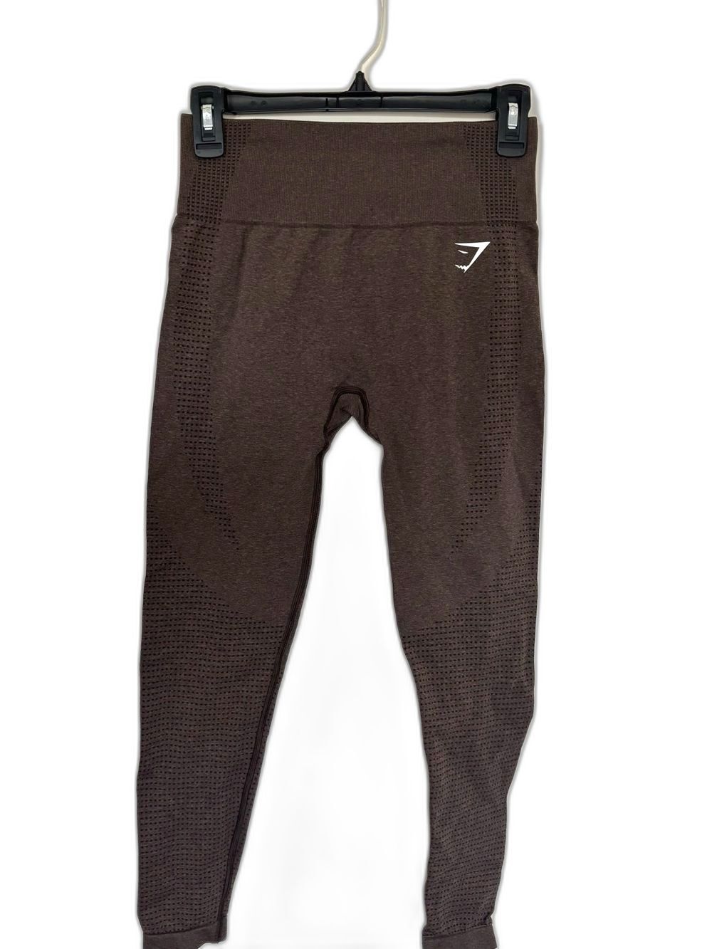Gymshark Workout Exercise Running Brown Vital Seamless Crop Fitted Leggings XS - Picture 1 of 5